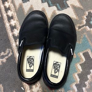 Black leather vans